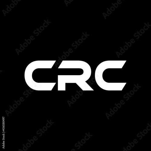 CRC letter logo design with black background in illustrator, vector logo modern alphabet font overlap style. calligraphy designs for logo, Poster, Invitation, etc.
 photo