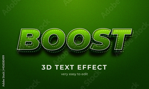 Boost 3d text effect, boost editable text effect