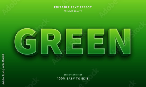 Green 3d text effect, green 3d effect editable