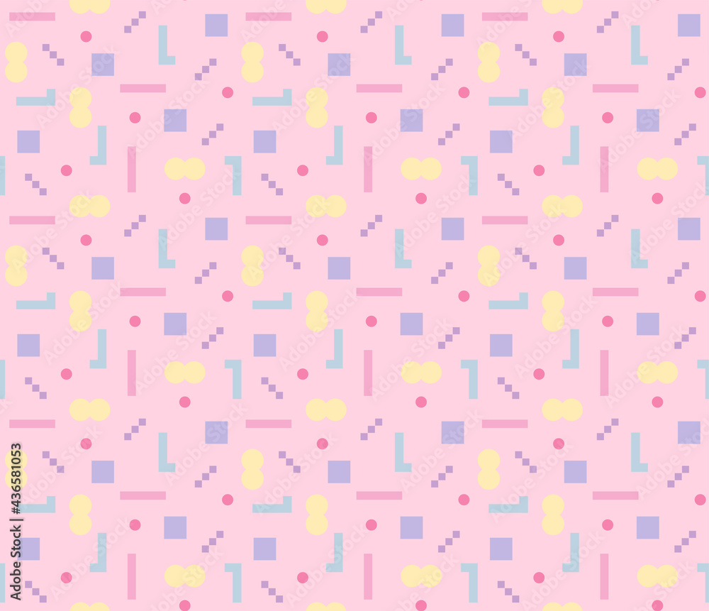 Small figures are combined on a pink background to create a pattern. Small figures are combined on a pink background to create a pattern.