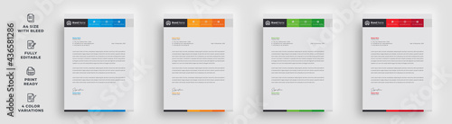 letterhead flyer business corporate professional trendy unique official newest abstract newsletter template design with logo