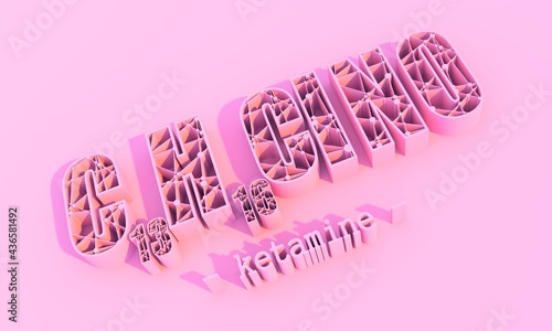 Formula of Ketamine. Concept of medicine and pharmacy photo