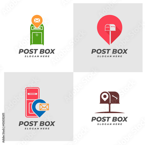 Set of Point Post Box logo vector template, Creative Post Box logo design concepts