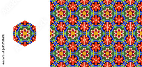 Korean traditional decorative patterns of temples.