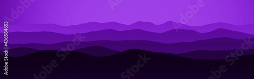 creative purple hills slopes at the dusk time computer graphics background illustration