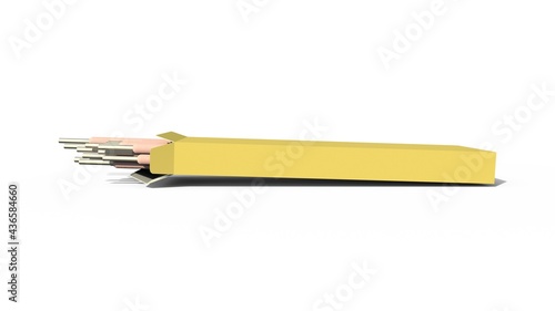 welding electrodes pack, isolated computer generated industrial 3D rendering