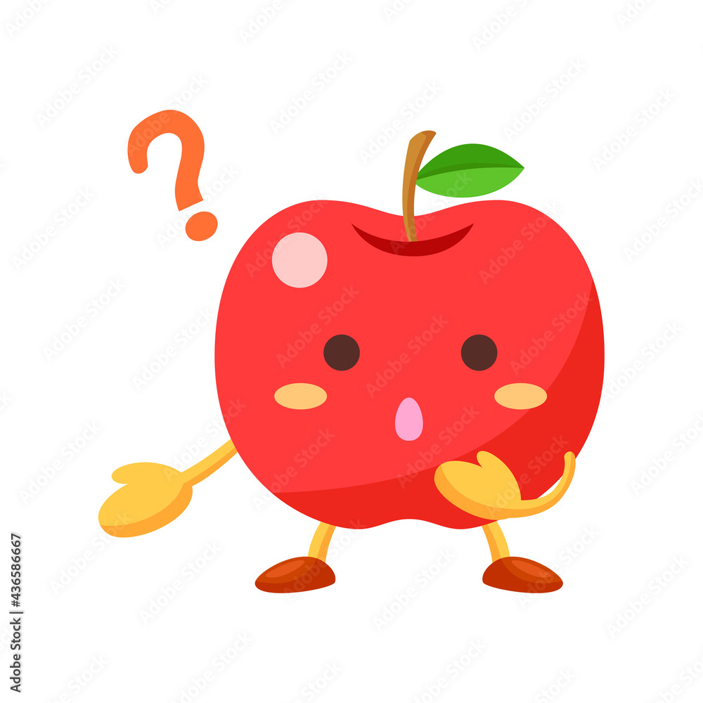 疑問に思うりんごのキャラクター Stock Vector Adobe Stock