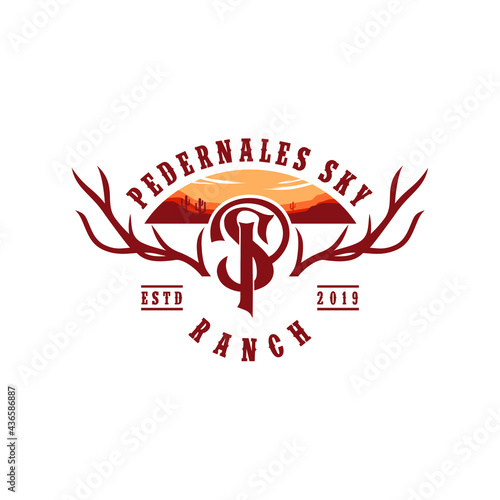 Pedernales Sky Ranch illustration vector