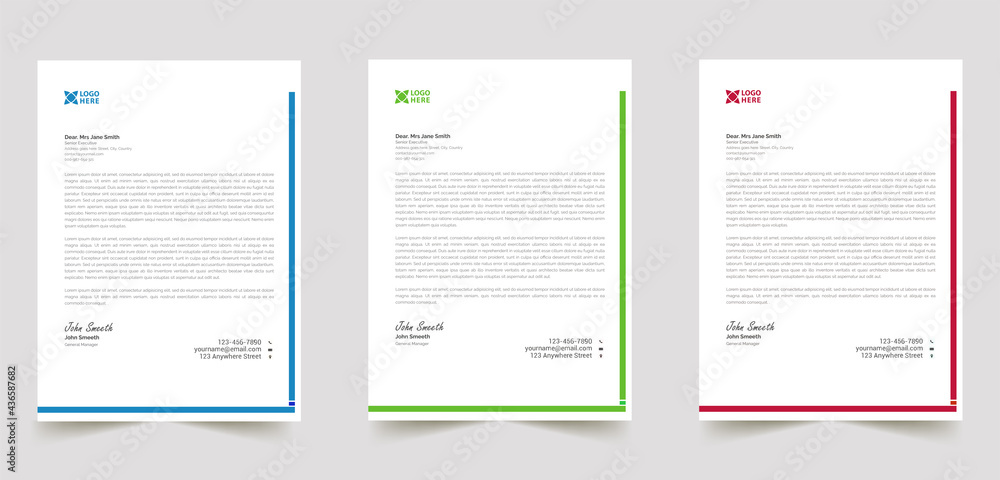 abstract sample business professional letterhead templates