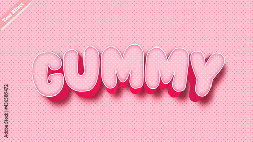 gummy text effect design vector. editable 3d text