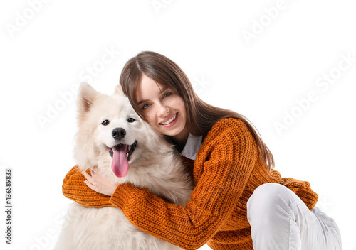 Beautiful woman with cute d...