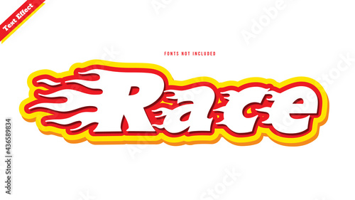 race text effect design vector. editable 3d text