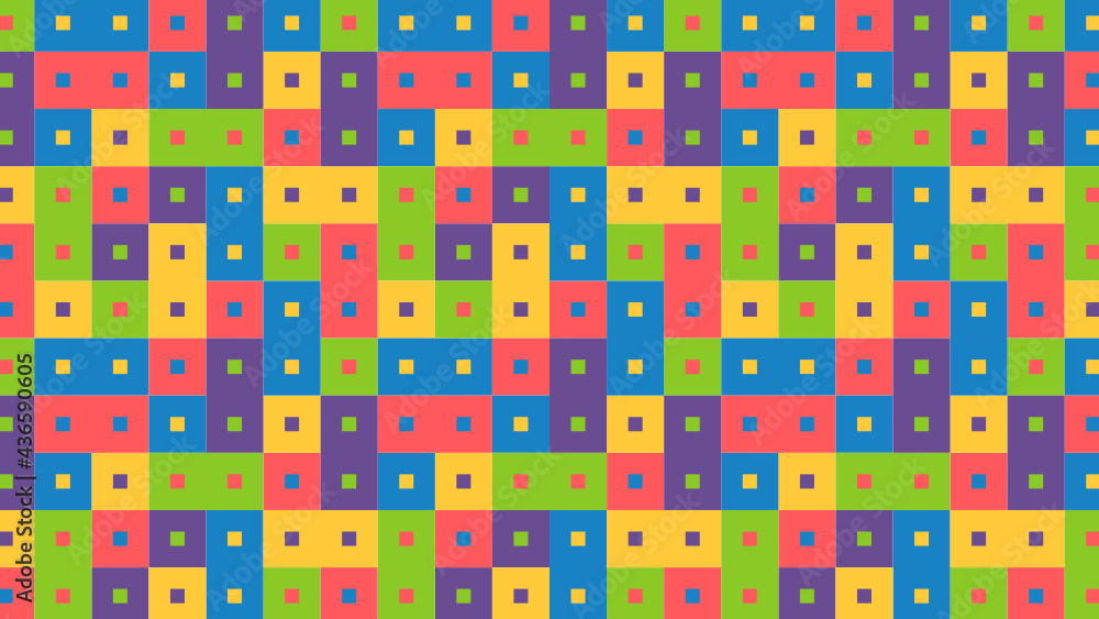 Patrón de cuadrados y rectángulos en colores alegres con tamaño 4K 2160p Patrón de cuadrados y rectángulos en colores alegres con tamaño 4K 2160p