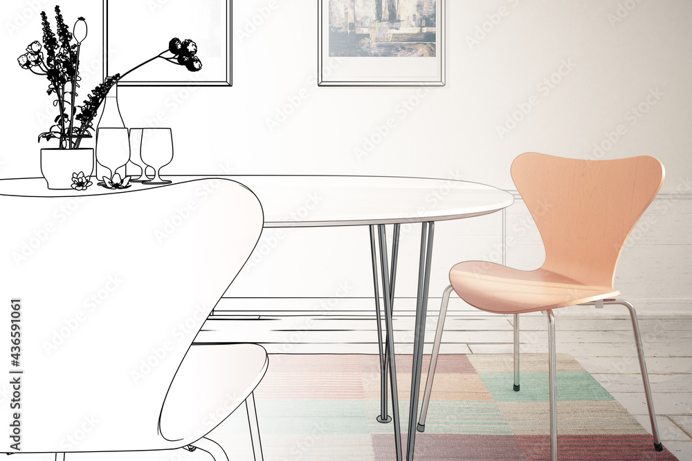 Dinning Room Furniture Design (planning) - 3D Visualization Dinning Room Furniture Design (planning) - 3D Visualization