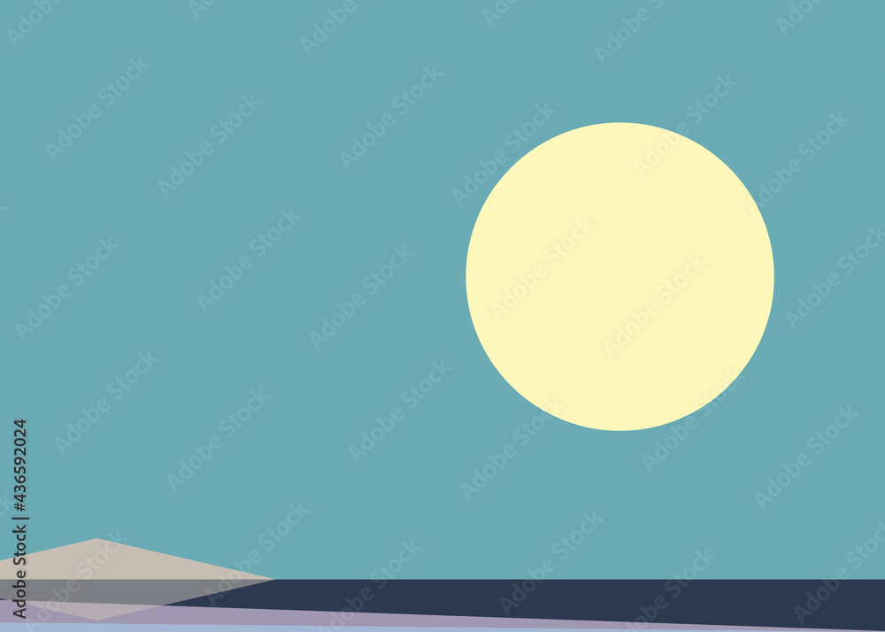 Geometric landscape generative art poster illustration Geometric landscape generative art poster illustration