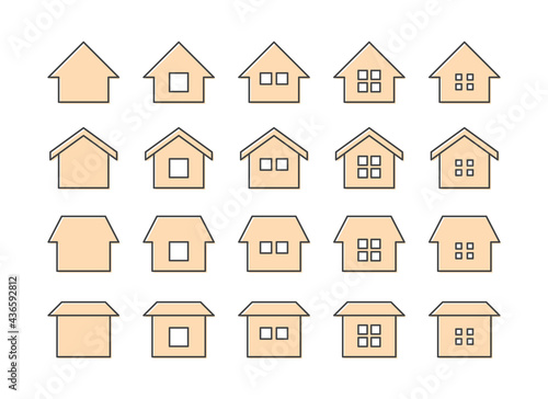 家・住宅のアイコンセット
Illustration of a house. 