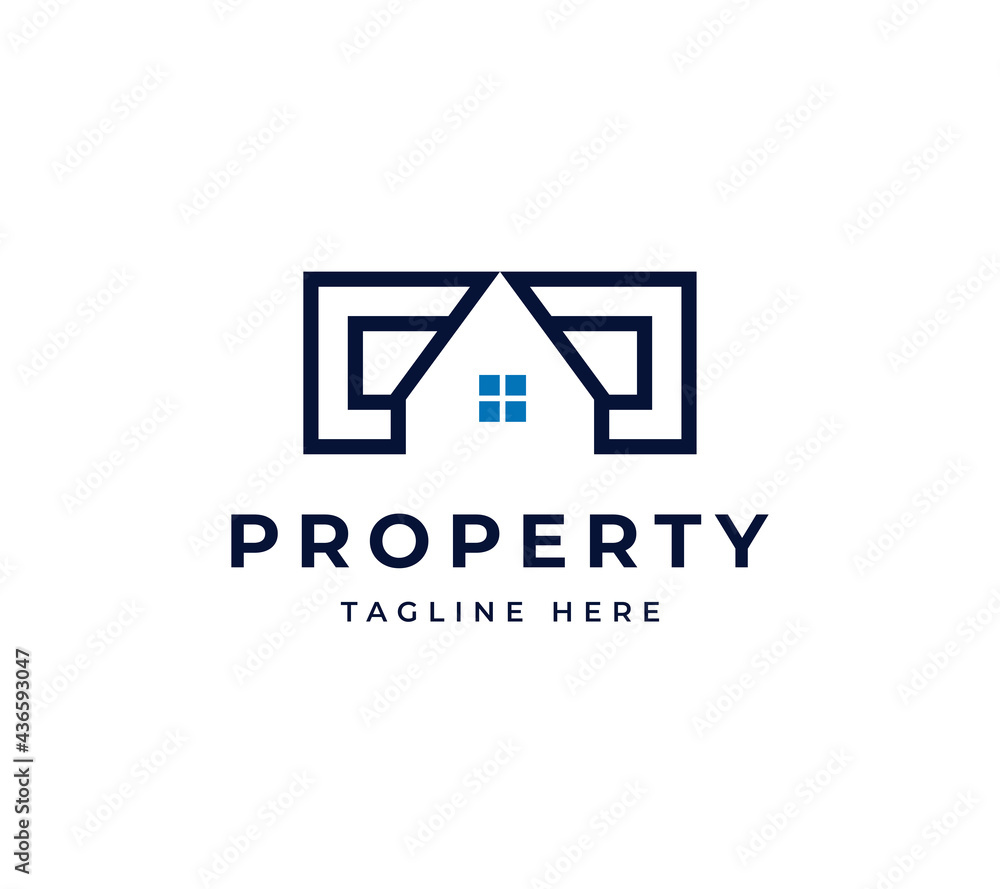 minimalist house building logo vector. letter C group modern line logo design minimalist house building logo vector. letter C group modern line logo design