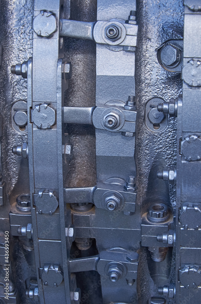 Details of the M75RU marine gas turbine engine close-up Details of the M75RU marine gas turbine engine close-up