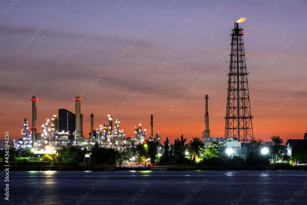 Morning view of Bangchak Phra Khanong Oil Refinery. Morning view of Bangchak Phra Khanong Oil Refinery.
