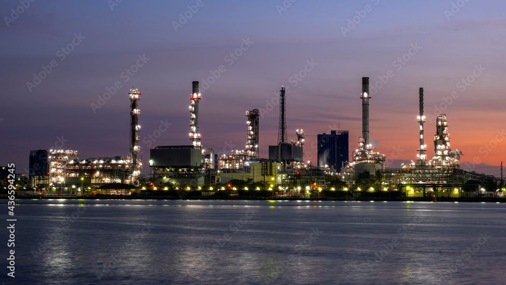 Morning view of Bangchak Phra Khanong Oil Refinery.