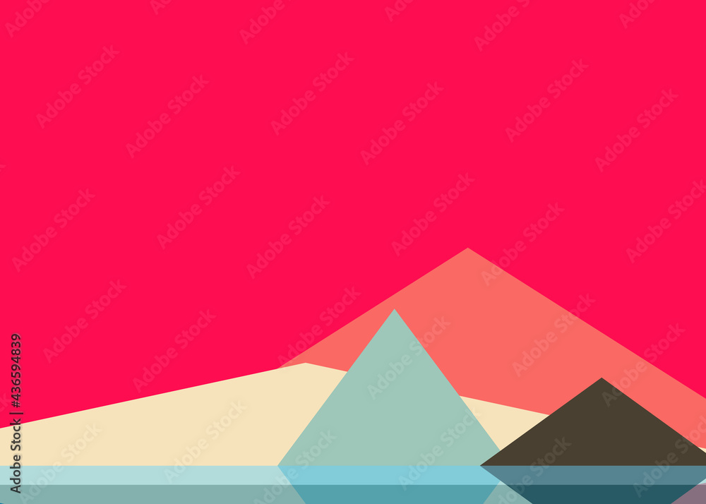 Geometric landscape generative art poster illustration Geometric landscape generative art poster illustration