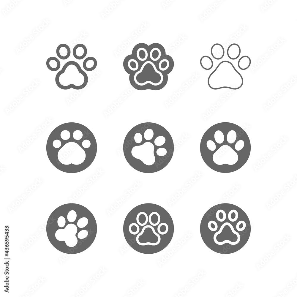 Dog, cat paw vector icon Dog, cat paw vector icon
