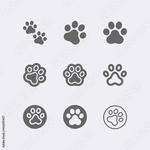 Dog, cat paw vector icon