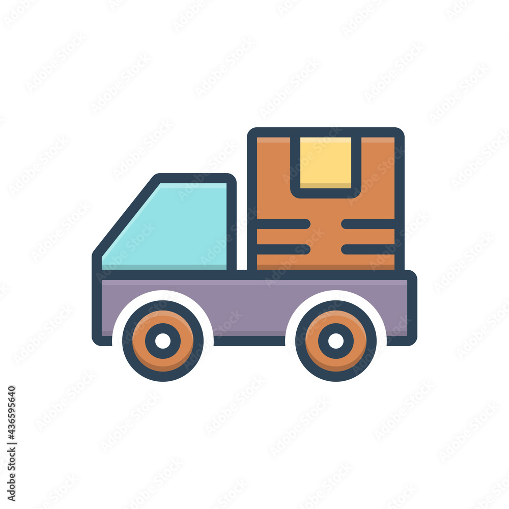 Naklejka premium Color illustration icon for shipping 