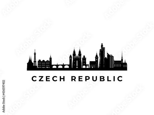 Vector Czech Republic skyline. Travel Czech Republic famous landmarks. Business and tourism concept for presentation  banner  web site.