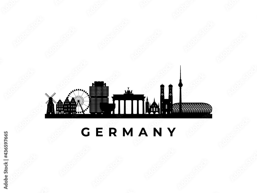 Vector Germany skyline. Travel Germany famous landmarks. Business and tourism concept for presentation, banner, web site.