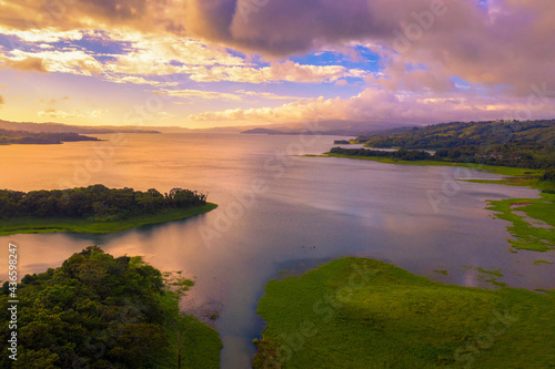 Fototapeta Naklejka Na Ścianę i Meble -  Sunset above Lake Arenal in Costa Rica