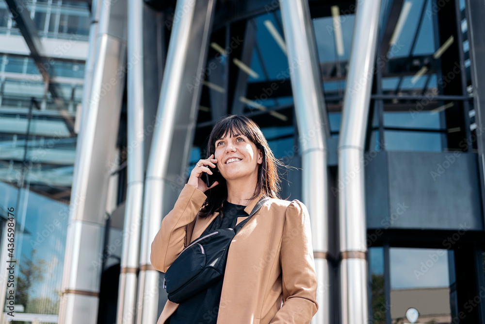 Businesswoman Making A Phone Call On The Street Businesswoman Making A Phone Call On The Street