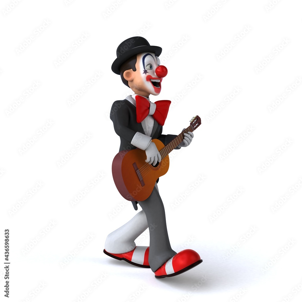 Fun 3D illustration of a fun clown Fun 3D illustration of a fun clown
