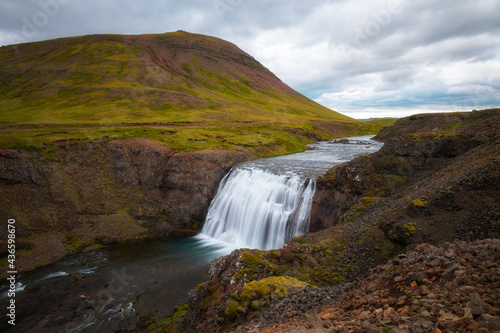 Thorufoss waterfall located on the Laxa i Kjos river near Reykjavik in Iceland