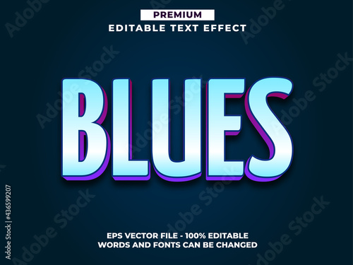 Blues 3d Gradient Modern Text Effect Style