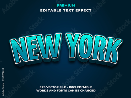 New York Blue Modern Text Effect Style