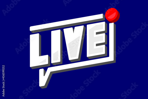 live streaming logo 3D, live sign icon, social media vector illustration