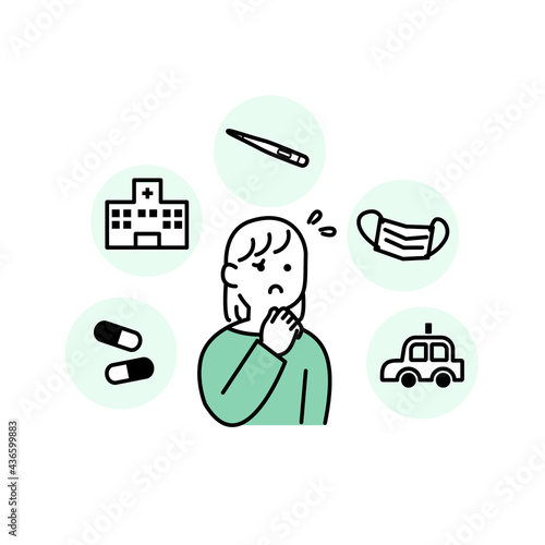 いろんな対応に悩む人イラスト素材