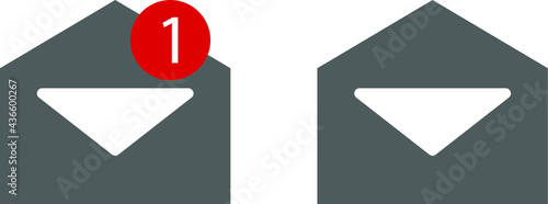 New message icon with notification. Envelope pointer with incoming message. Social media chat communication. New e-mail