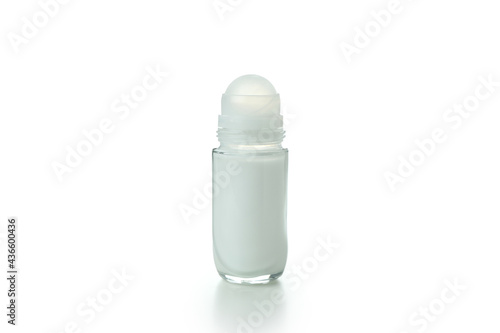 Blank roll-on deodorant isolated on white background