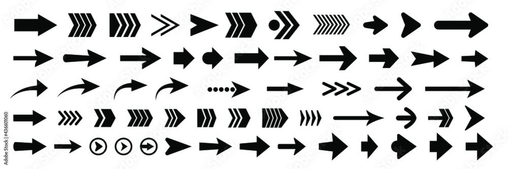 Naklejka premium Set of vector arrow icons. Collection of pointers. Arrows vector illustration collection.