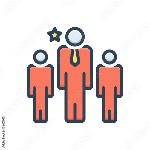 Color illustration icon for leader