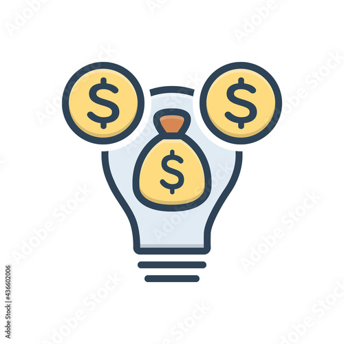 Color illustration icon for venture capital