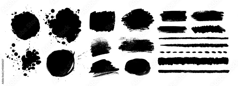 Grunge hand drawn paint dubs elements Grunge hand drawn paint dubs elements