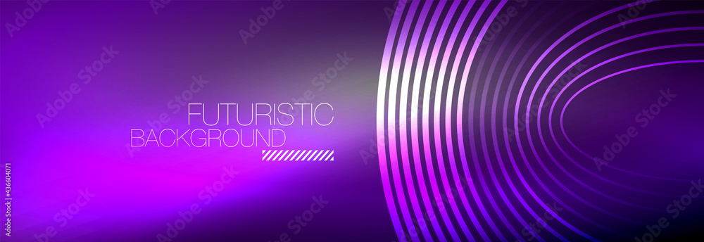 Dark abstract background with glowing neon circles. Trendy layout template for business or technology presentation, internet poster or web brochure cover, wallpaper Dark abstract background with glowing neon circles. Trendy layout template for business or technology presentation, internet poster or web brochure cover, wallpaper