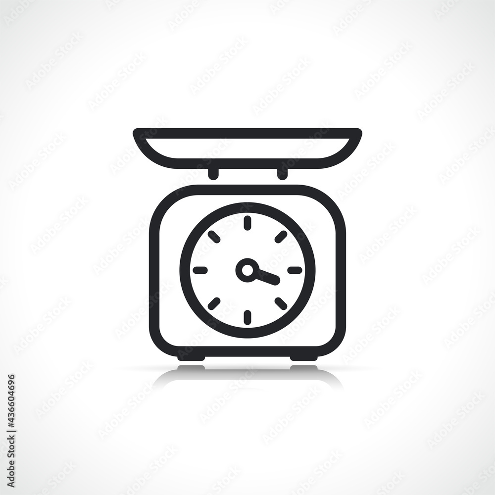 kitchen scale thin line icon