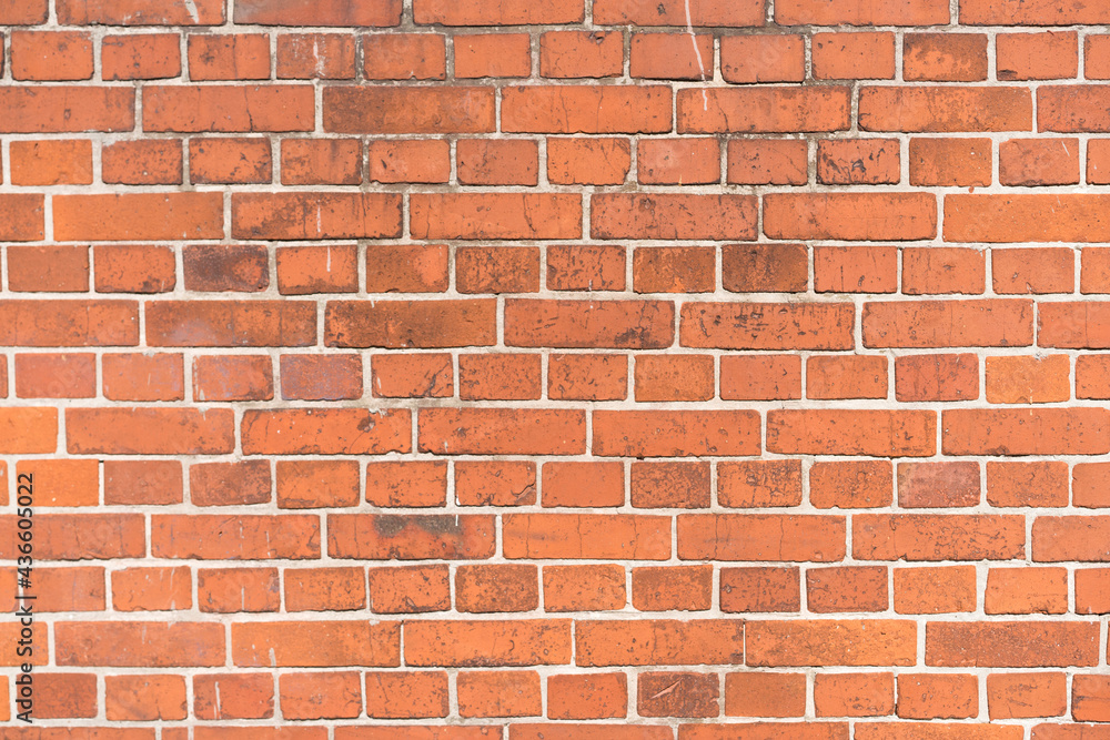Obraz premium Brick wall with red brick, red brick background.