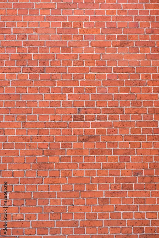 Naklejka premium Brick wall with red brick, red brick background.