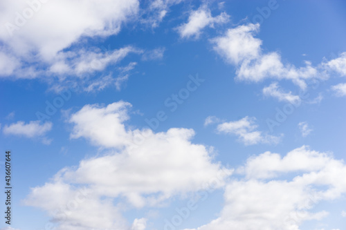 White  Fluffy Clouds In Blue Sky. Background From Clouds.