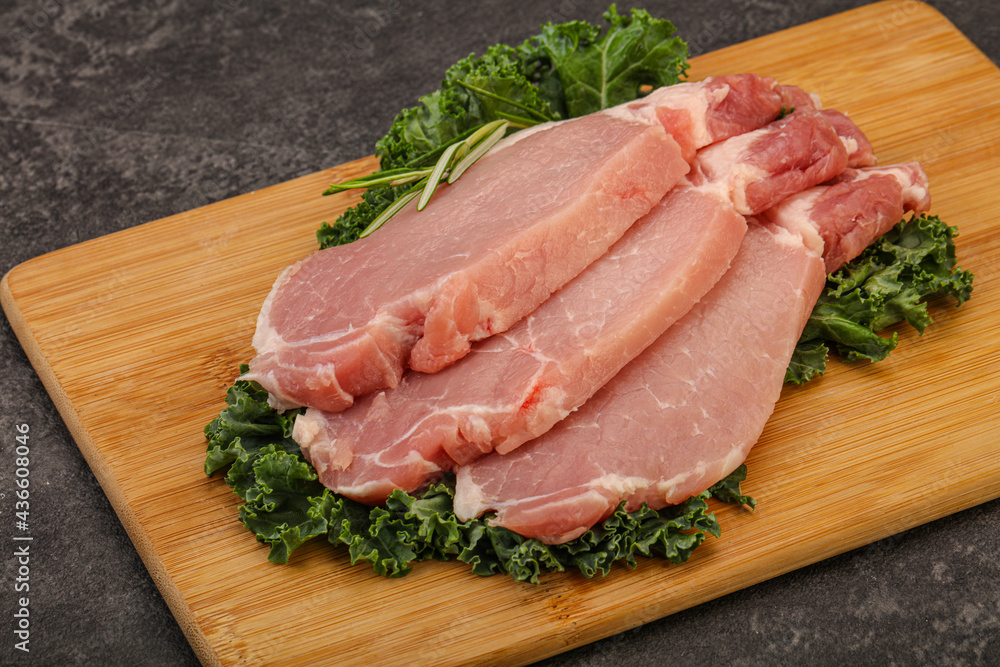 Raw pork steak for cooking Raw pork steak for cooking
